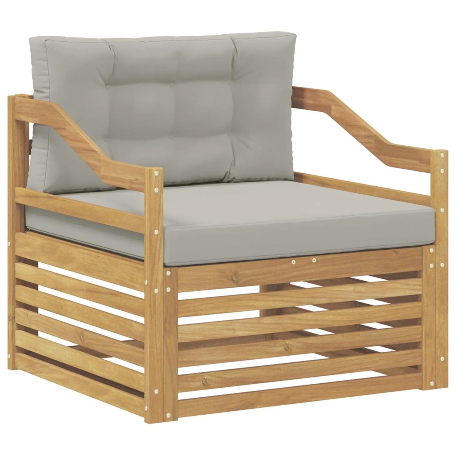 vidaXL Outdoor-Sofa Weiß und Hellgrau 3439153