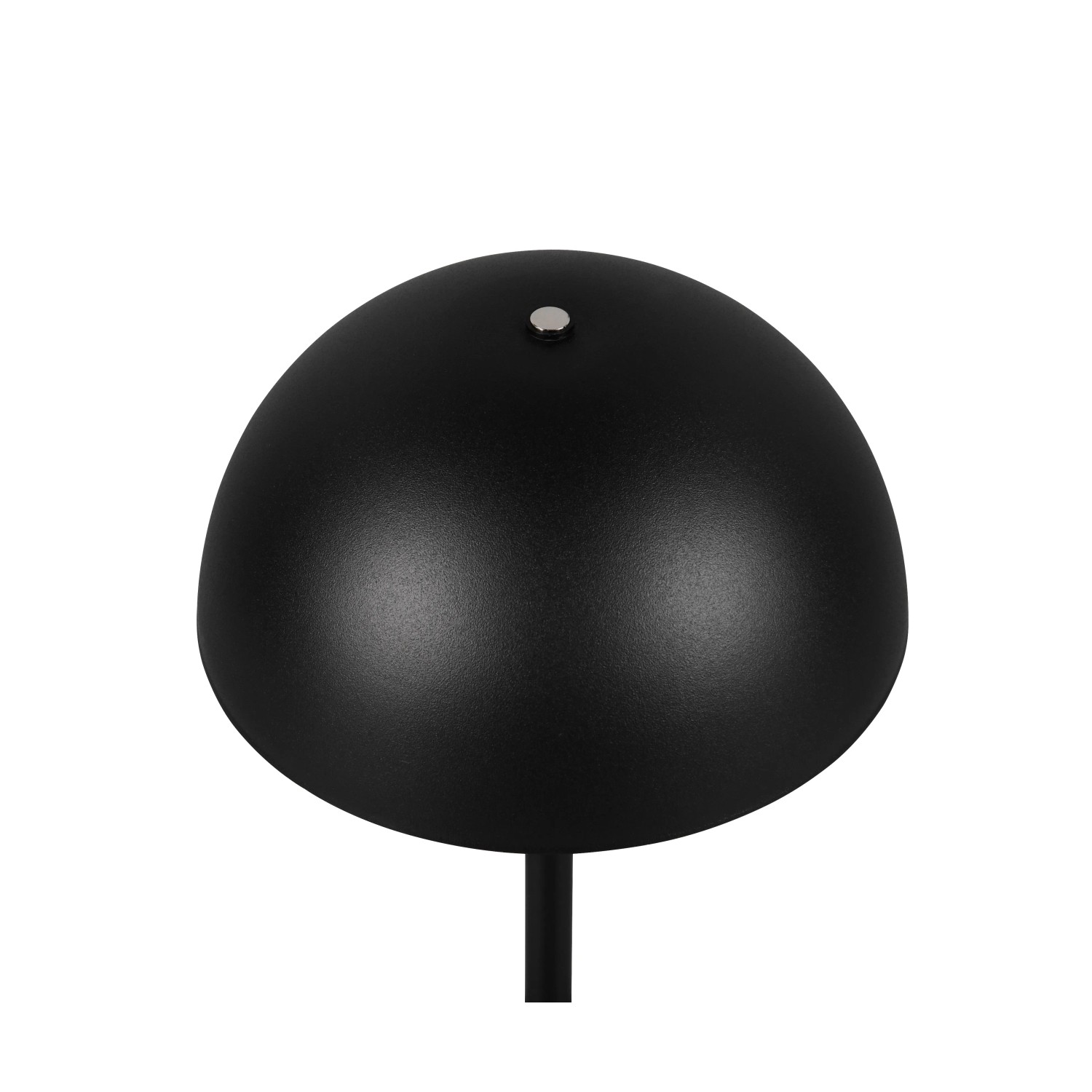 Schwarze Reality LED-Tischleuchte Munoz, matt, Ø 13 cm. Moderne Akku-Tischlampe im Pilzdesign.