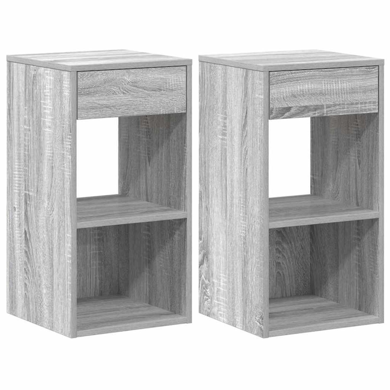 vidaXL Nachttische mit Schublade 2 Stk, Grau Sonoma 35x34x66,5 cm 858724 günstig online kaufen