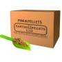 PINI Hartholzpellets 10 kg Erle in brauner Box, daneben grüne Schaufel mit Grillpellets für BBQ & Smoken.