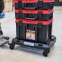 Einhell Rollbrett mit E-Case Systemkoffer, rot/schwarz, für Werkzeugkoffer Transport.