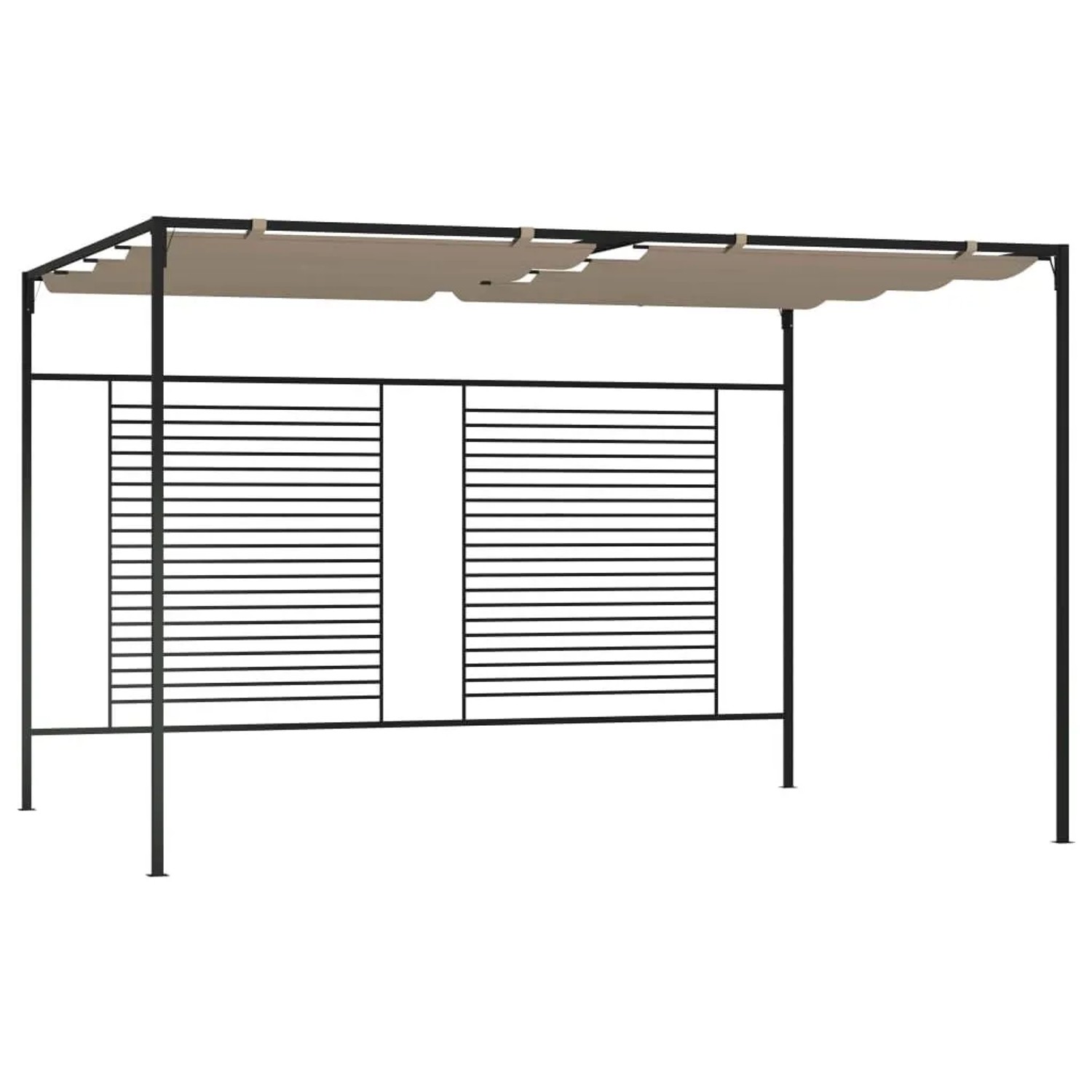 vidaXL Pavillon mit Ausziehbarem Dach 3x4x2,3 m Taupe 180 g/m² 313624