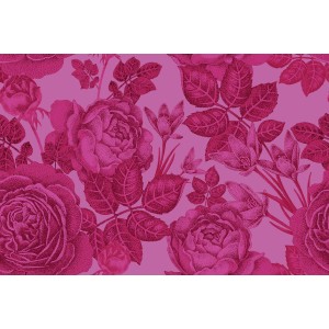 Fototapete mit Rosen in Pink und Rot, 4,00 m x 2,70 m, FSC®-zertifiziert.