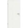 Weiße CPL Zimmertür GL22R, 73,5x198,5 cm, DIN links, mit Esche-Pore Oberfläche und silberfarbener Türklinke.