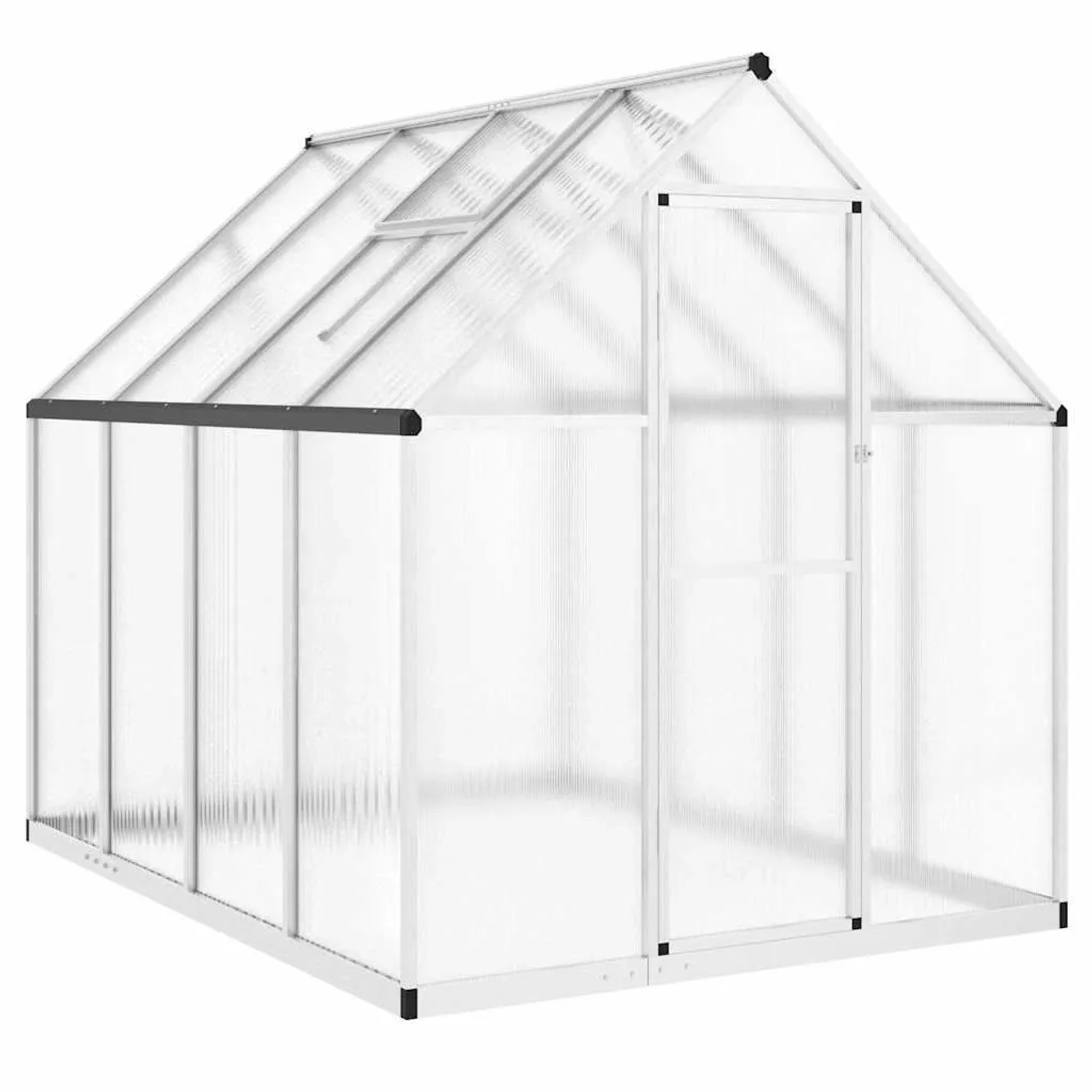 Furnicato Gewächshaus Mit Fundamentrahmen Silber 224x169x195cm Aluminimum