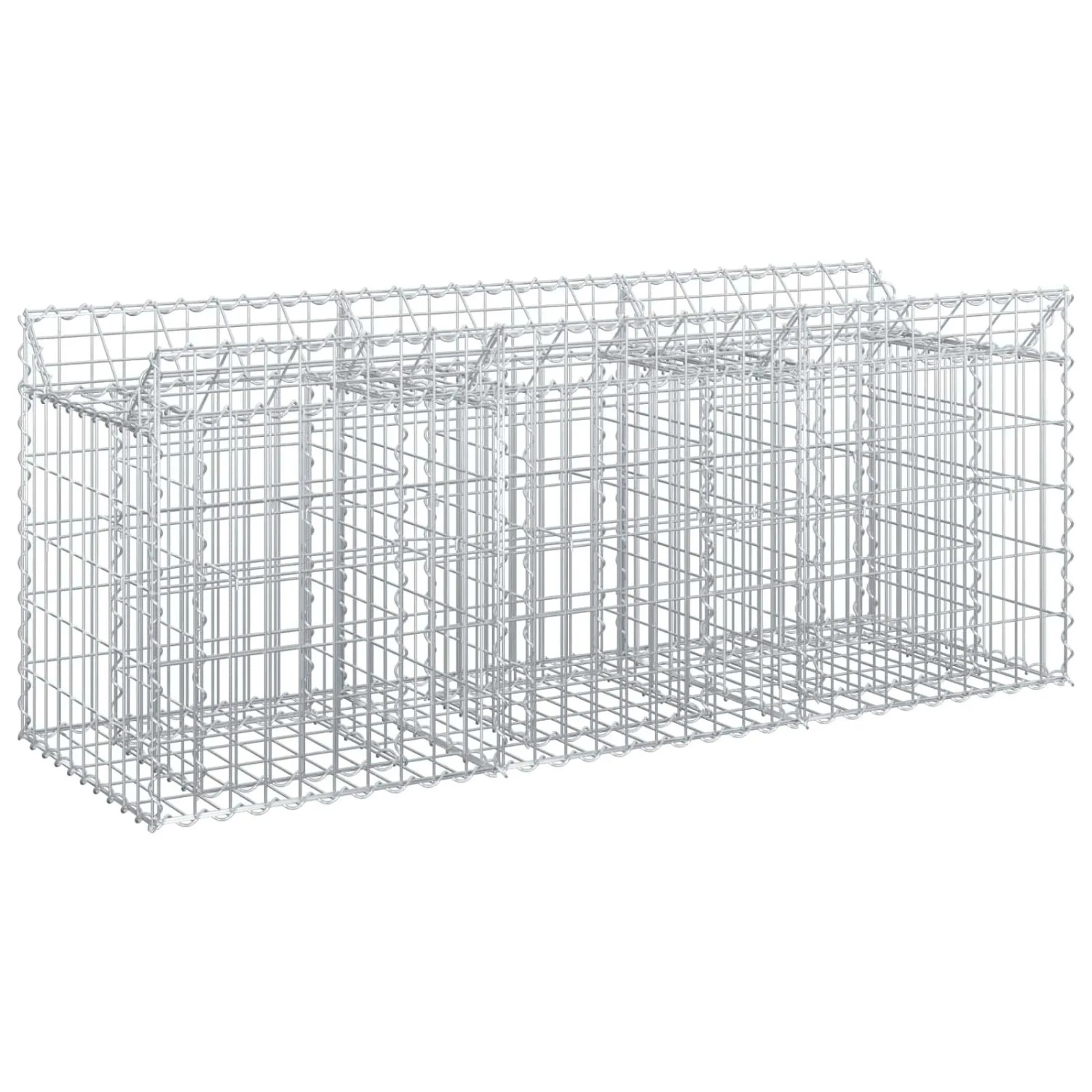 vidaXL Gabionen Hochbeet Silber 150 x 50 x 60 cm Verzinkter Stahl 42033292
