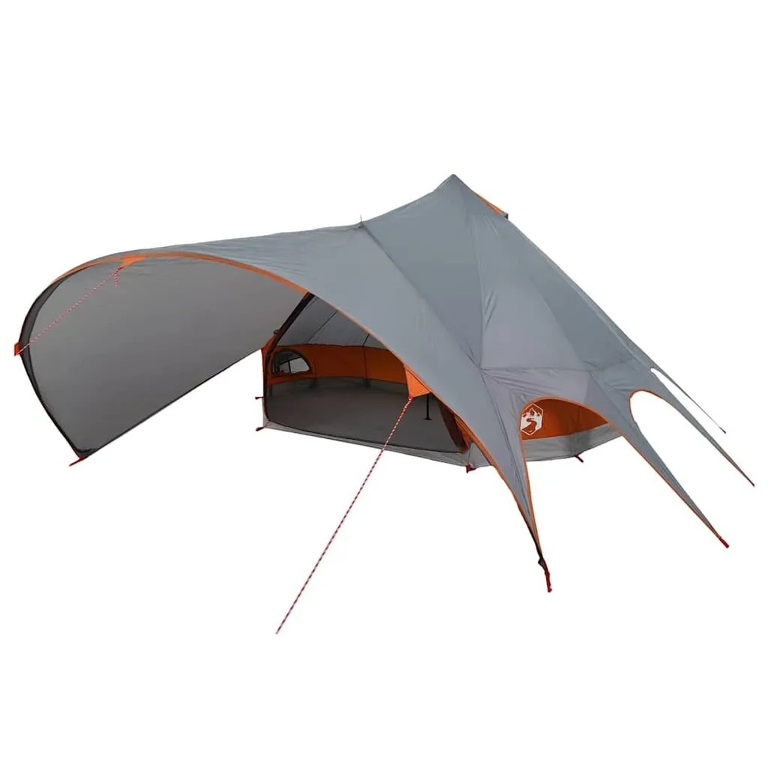 vidaXL Teepee Zelt mit Dach Grau und Orange 600 x 600 x 347 cm 42004016