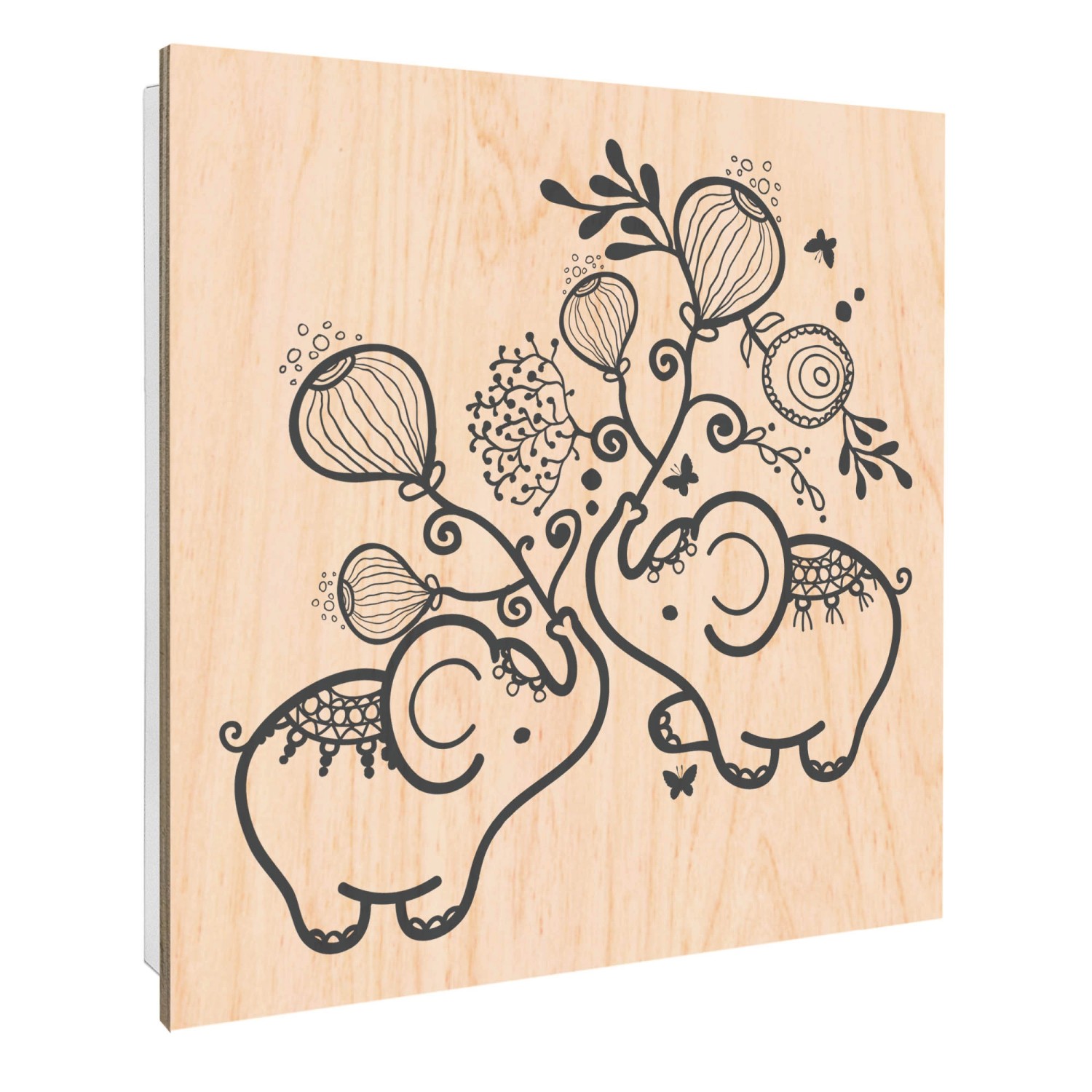 Banjado Schlüsselkasten mit Holzfront 30x30cm Weiß Scharnier Links 50 Haken günstig online kaufen