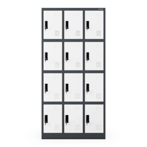Jan Nowak Spind Fächerschrank MARCIN 185 x 90 x 40 cm Anthrazit-Weiß