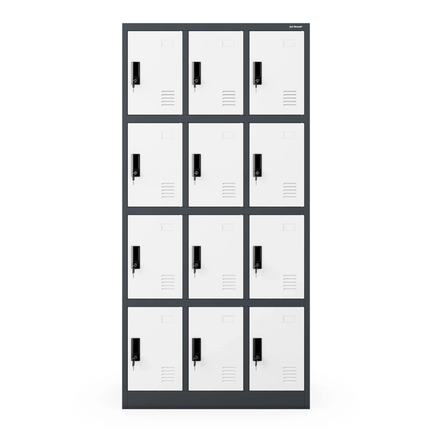 Jan Nowak Spind Fächerschrank MARCIN 185 x 90 x 40 cm Anthrazit-Weiß_2