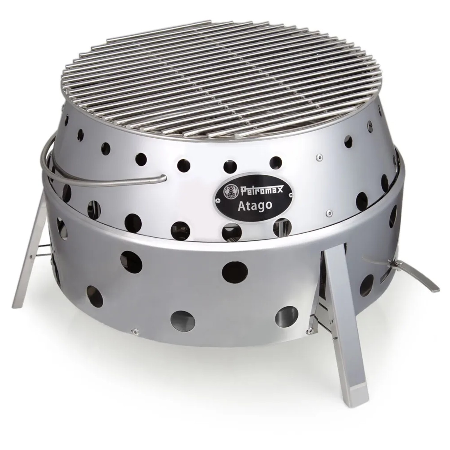 Petromax Atago Grill-Set, 2-teilig, grau. Kompakter Grill, Ofen und Feuerschale für Outdoor-Abenteuer.