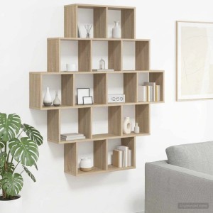 vidaXL Wandregal Sonoma-Eiche 120 x 20 x 136 cm Holzwerkstoff 8012158