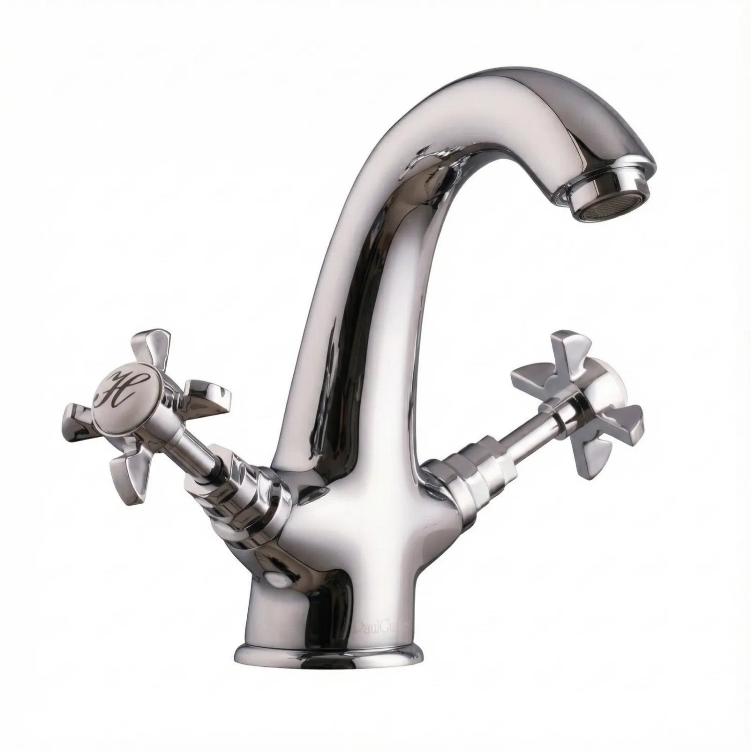 PaulGurkes Waschtischarmatur Retro Chrom Vintage Englischer Stil Nostalgie Wasserhahn