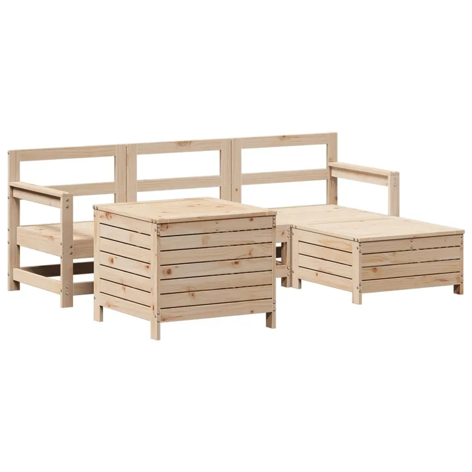 vidaXL 5-Tlg Garten-Sofagarnitur Massivholz Kiefer 3250504 günstig online kaufen