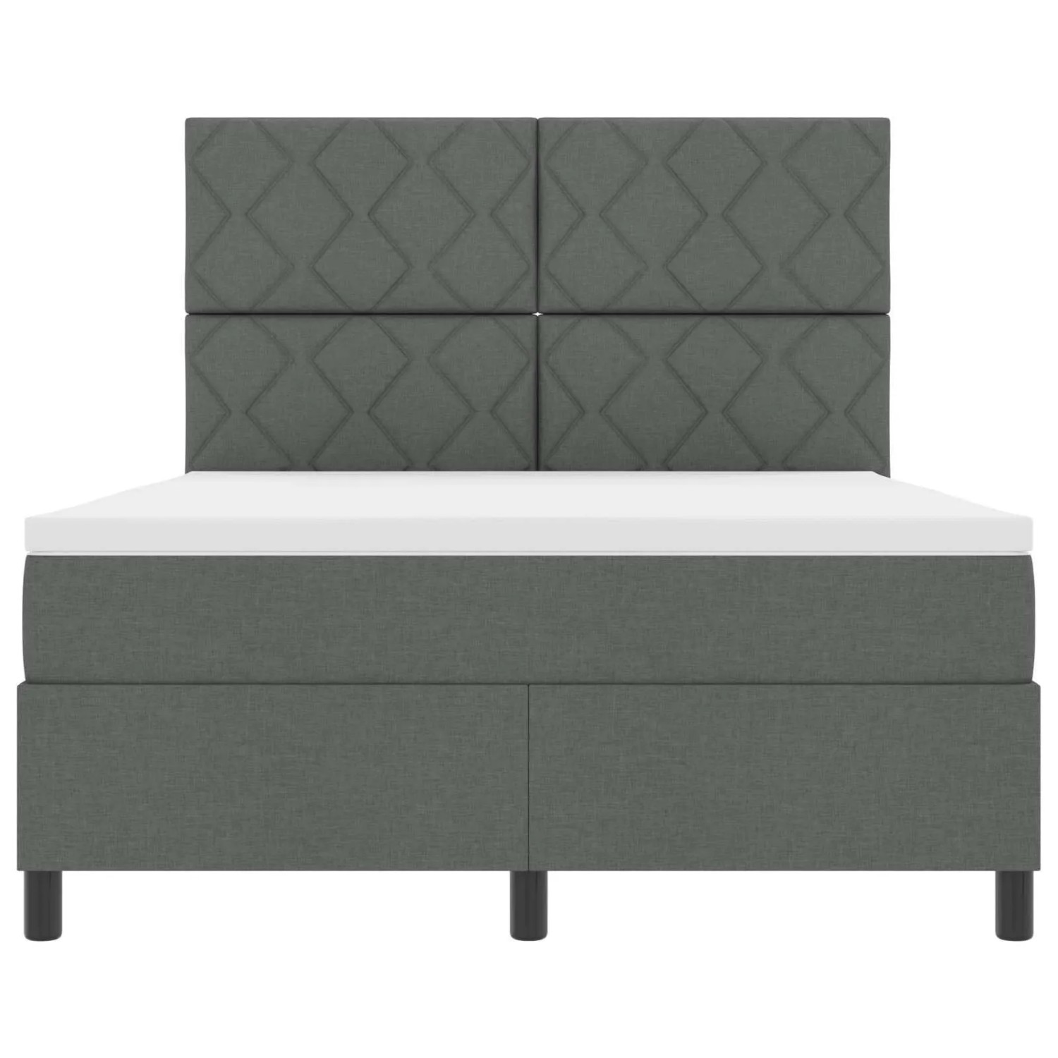 vidaXL Boxspringbett mit Matratze Dunkelgrau 160 x 200 cm Stoff 3342957