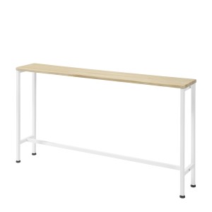 SoBuy Konsolentisch FSB19-Z, Flurtisch/Sideboard in Natur mit weißem Metallgestell.