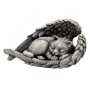 Grabdekoration: Schlafende Katze in Flügeln, Memoria Tiergrabschmuck aus Kunststein.
