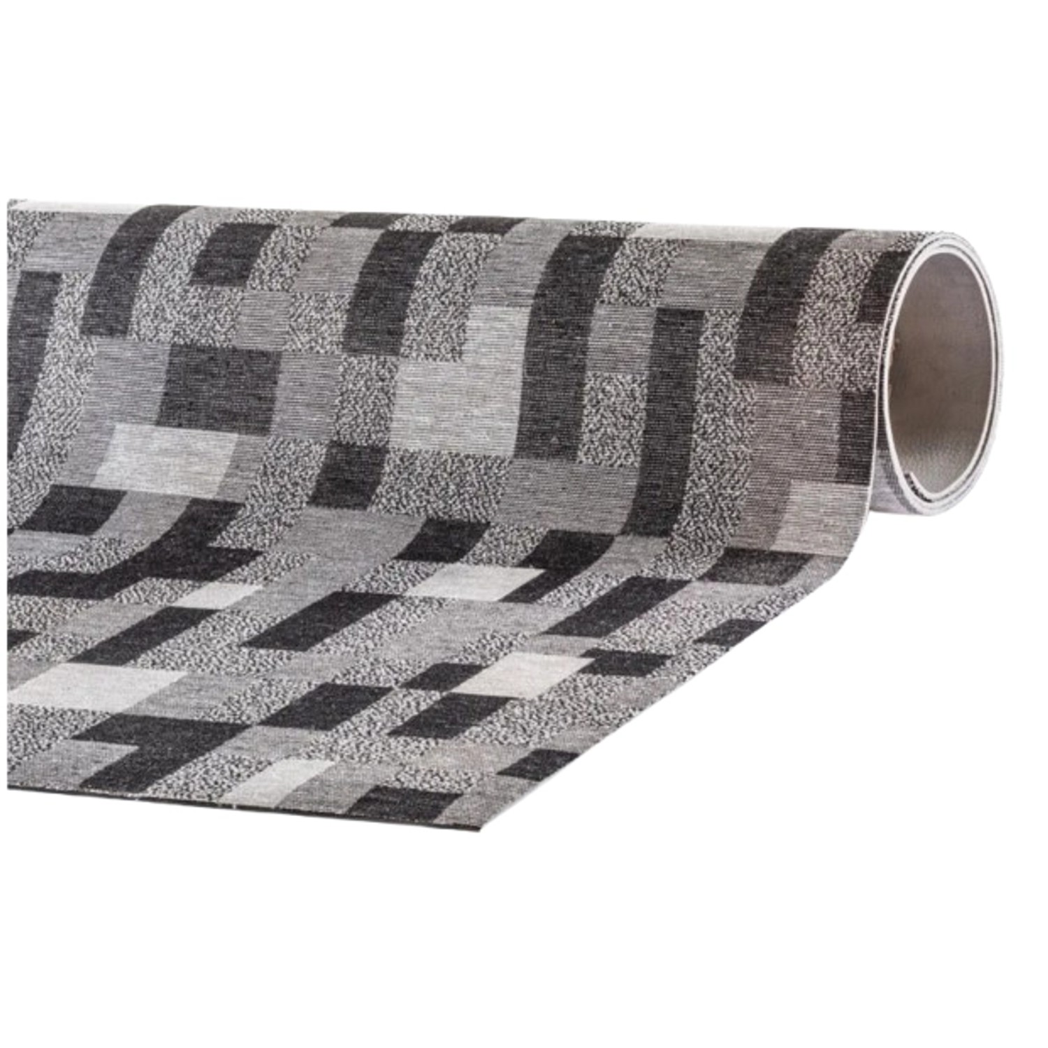 Thumbnail - Peyer Syntex Mira Jacquard Teppich Rieti Farbe Anthrazit 80 x 150 cm