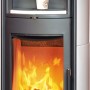 Hark Küchenofen Nika ECOplus, Kaminofen mit Ofenkacheln in Creme-Weiß und Automatik.