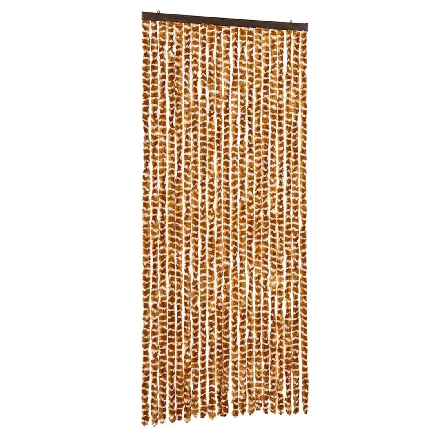 vidaXL Fliegenvorhang Ocker und Weiß 90x200 cm Chenille 377400