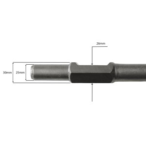 EBERTH Flachmeißel (390x30mm) mit SDS HEX Aufnahme für Baumaschinen.