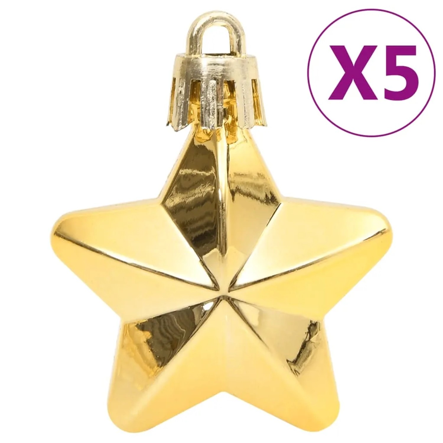 Goldener Stern aus dem 112-tlg. Weihnachtskugel-Set von vidaXL. Weihnachtsbaumschmuck.