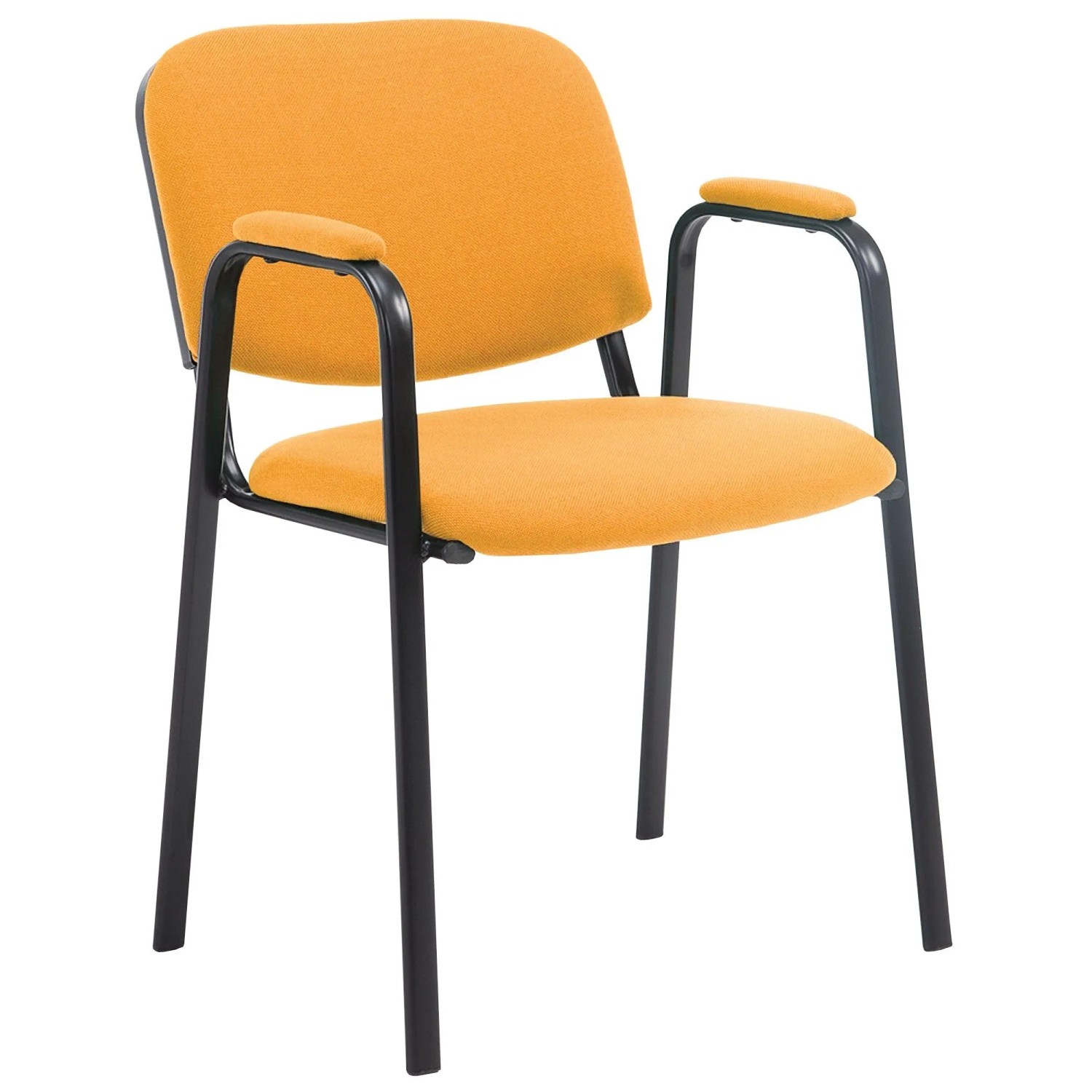 DELUKE Besucherstuhl ZAGREB Stoff Orange 53x55x79cm Konferenzstuhl Wartezimmerstuhl Bürostuhl