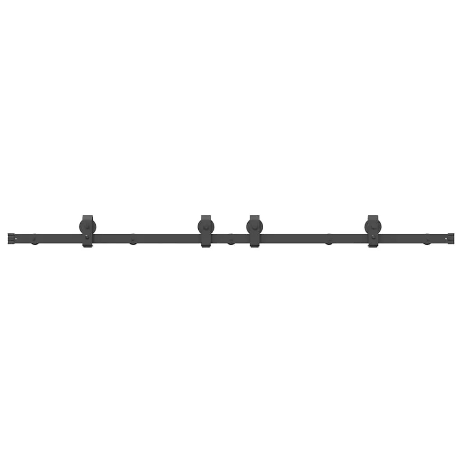 vidaXL Schiebetürbeschlag-Set 183 cm Stahl Schwarz 4009740