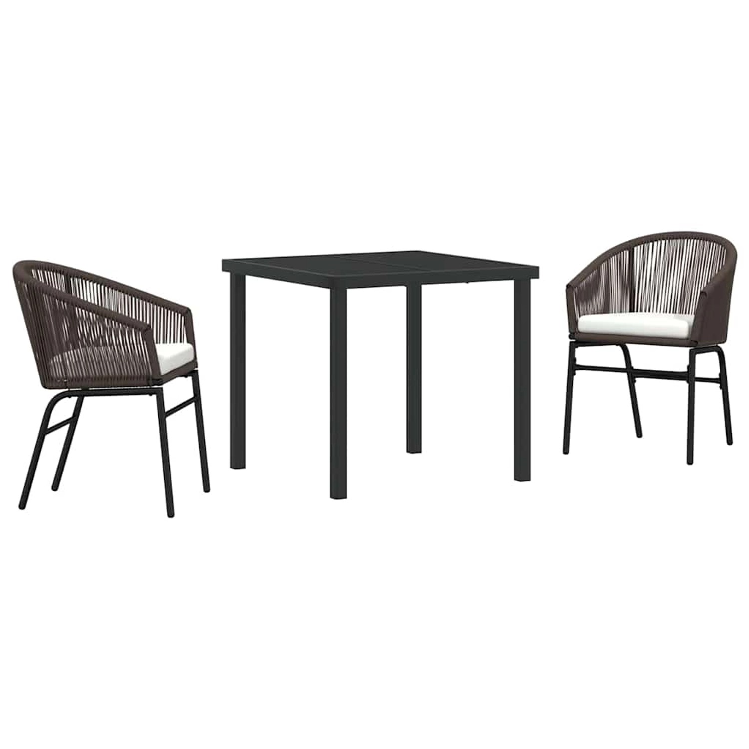 vidaXL Garten Essgruppe 3-Tlg Braun Poly Rattan 3379352 günstig online kaufen