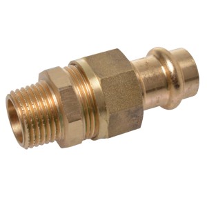 Kirchhoff RG-Verschraubung, flachdichtend, 15 mm x 21 mm (1/2 AG), Muffe, blank