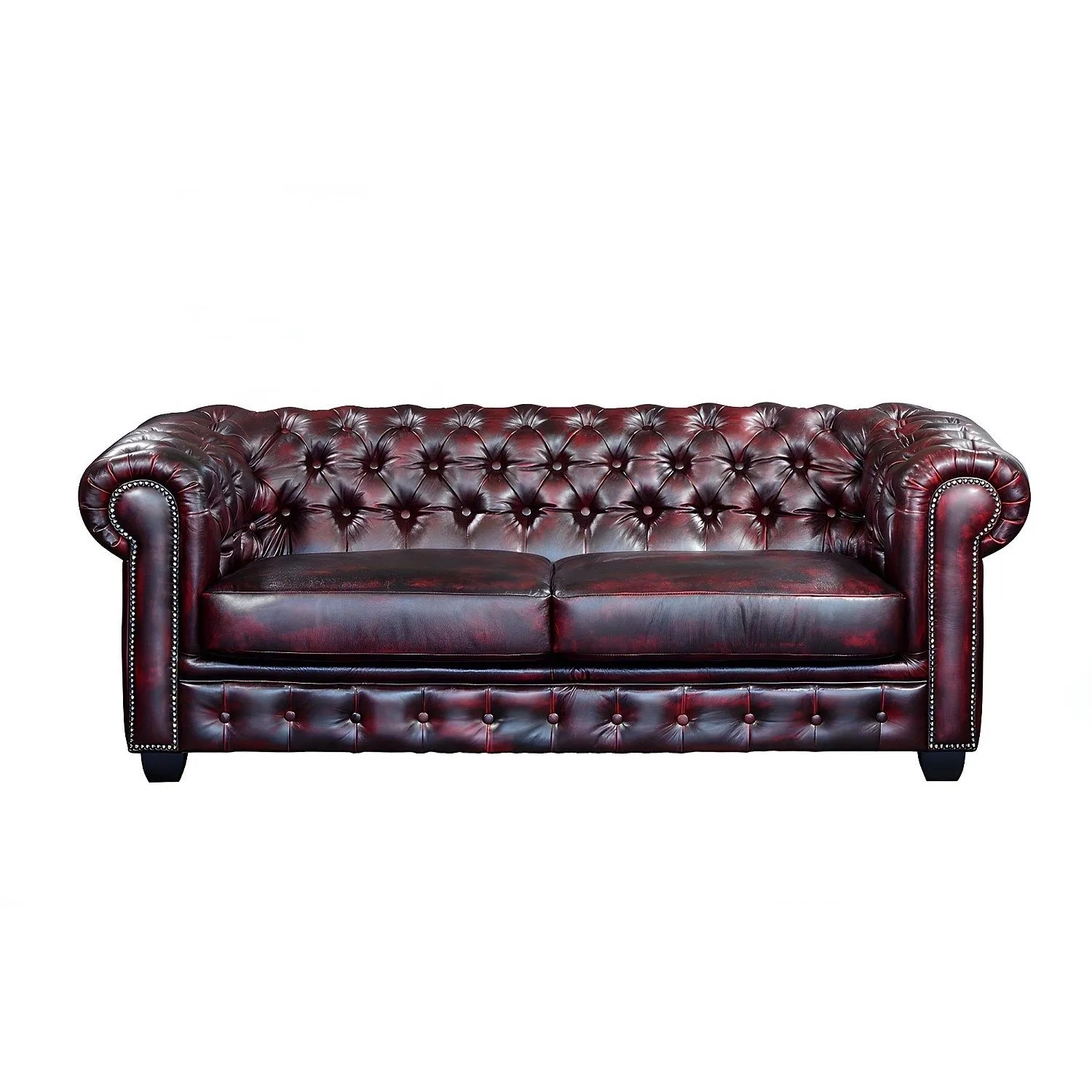 Vente-unique Sofa Ohne Schlafmöglichkeit Brenton Bordeaux 201 cm