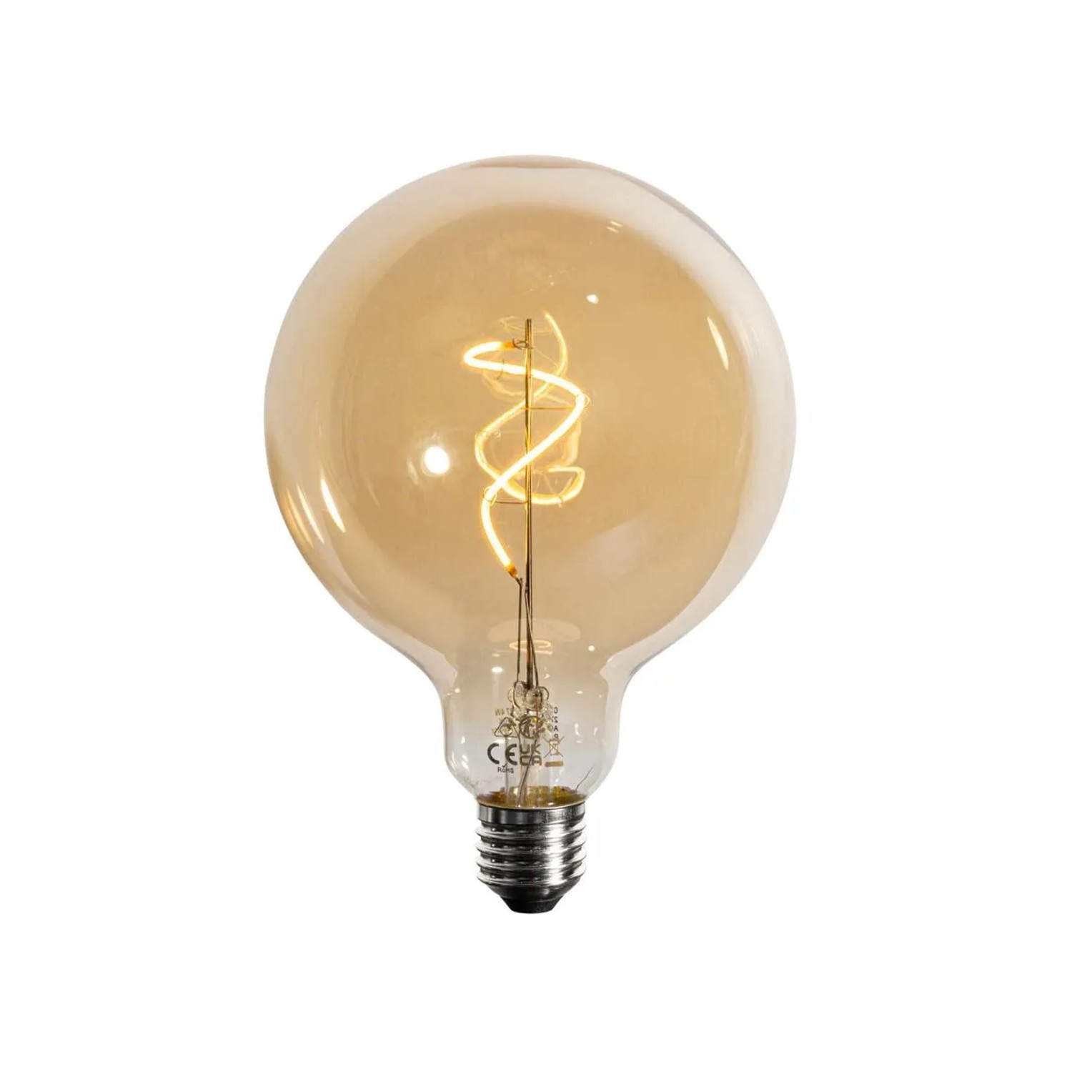 LUEDD E27 Dimmbare LED Spiralfilament Gold G125 4W 270,m 2700K