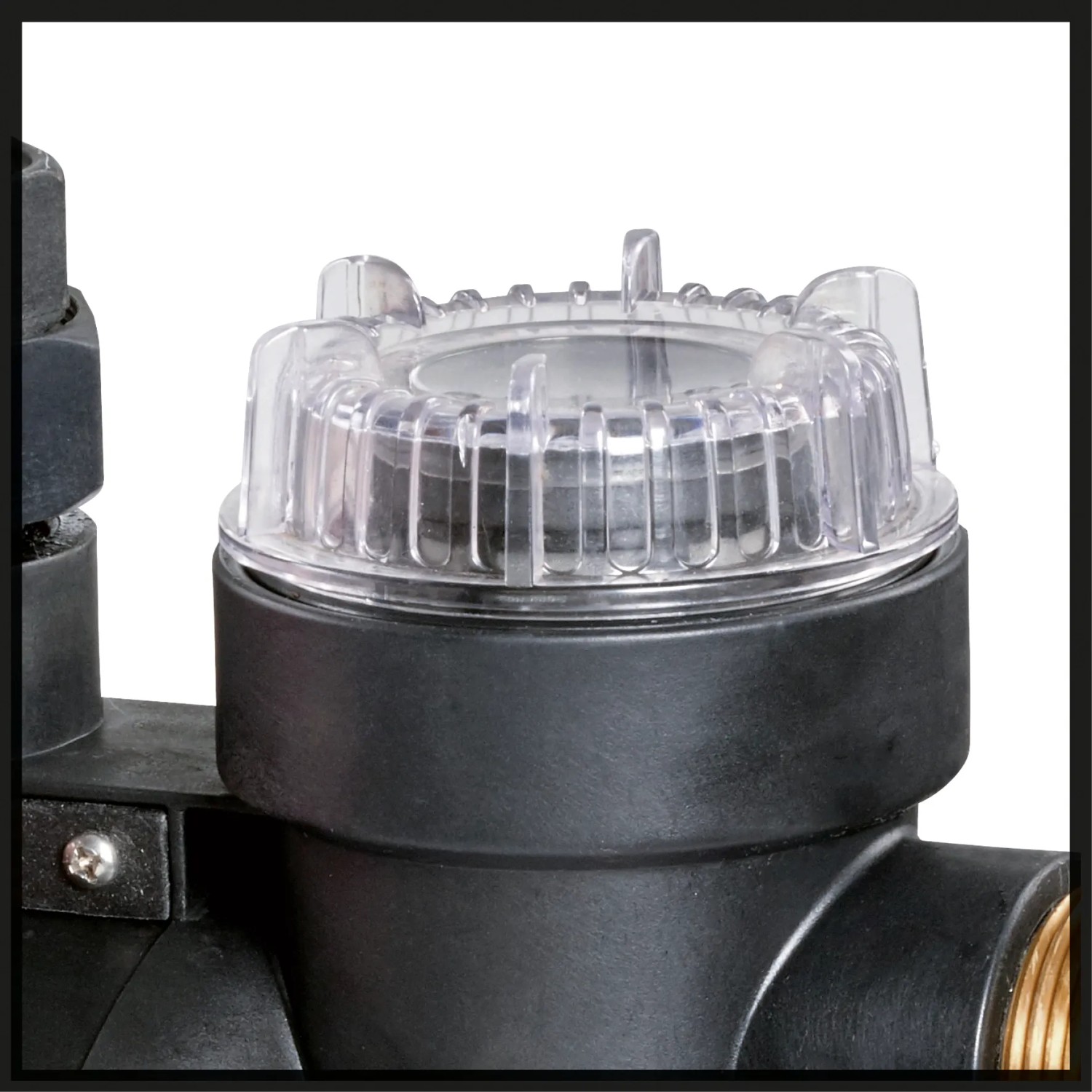 Detailaufnahme: Vorfilter des Einhell Hauswasserautomat GC-AW 6333.