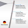 Edelstahl Sonnensegelmast 2,5m mit 3 Augbolzen und Bodenhülse für flexible Sonnensegelmontage.
