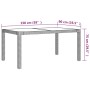 vidaXL Garten-Esstisch, grau, Poly Rattan, 150x90x75 cm, Teil der 5-tlg. Essgruppe.