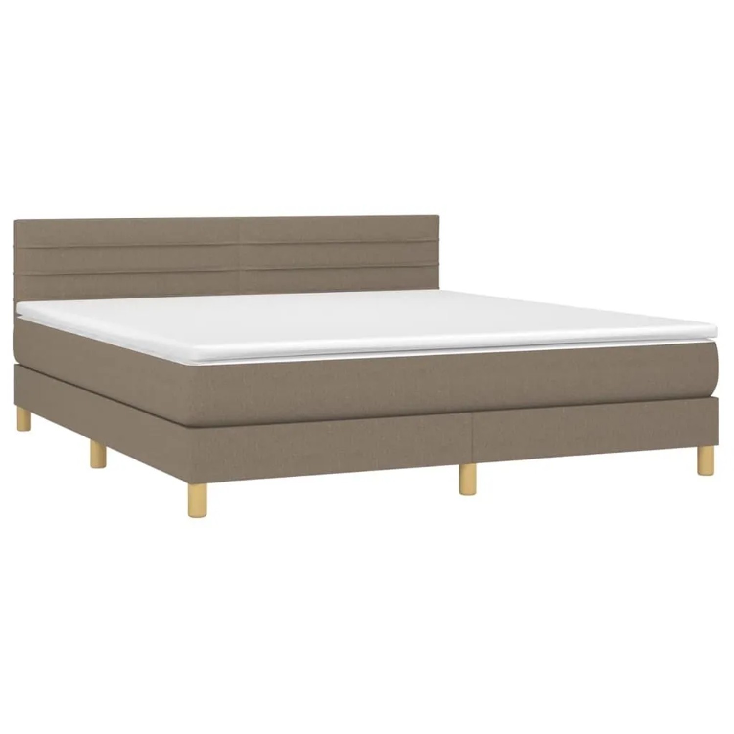 vidaXL Boxspringbett mit Matratze Taupe 160x200 cm Stoff 3140709 günstig online kaufen