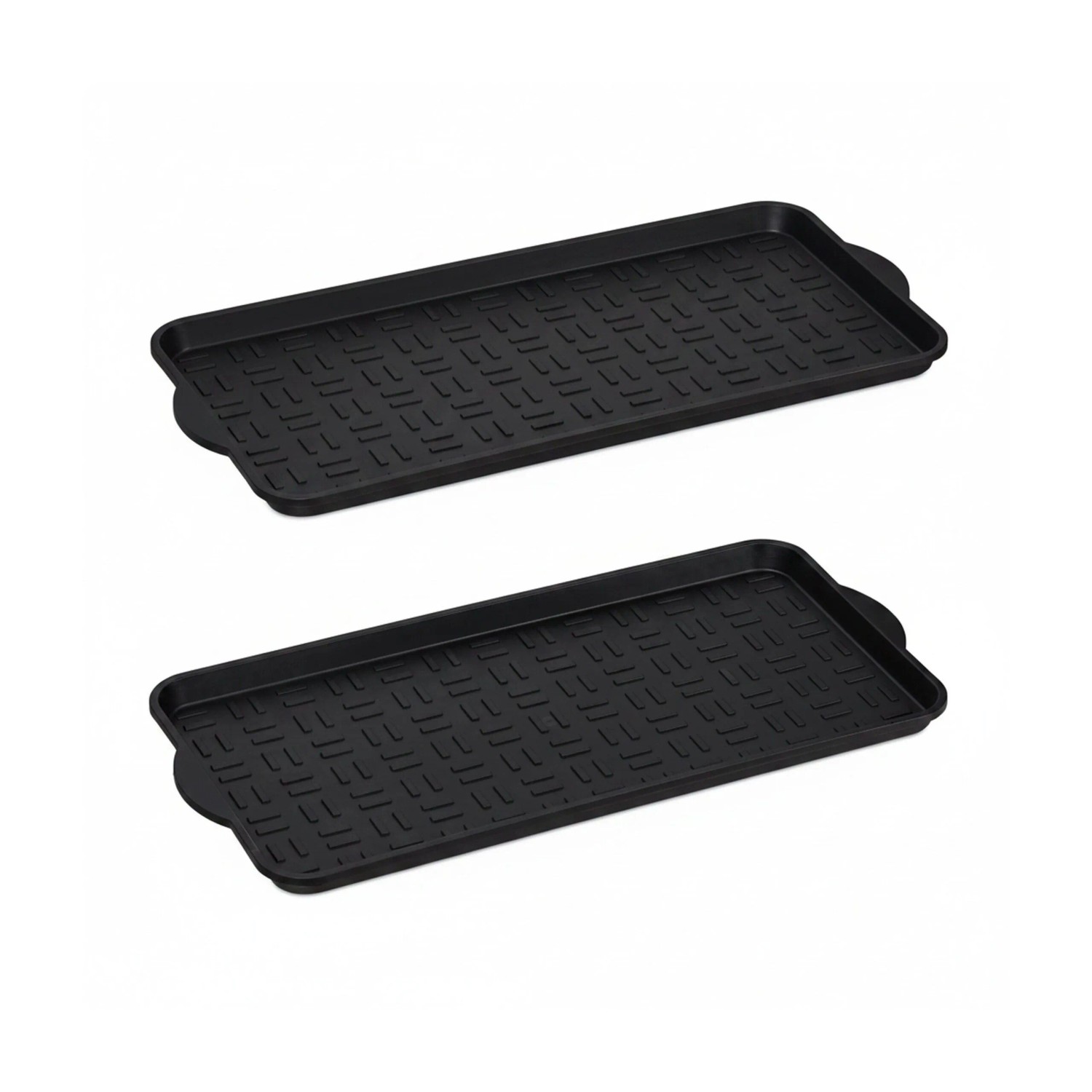 Relaxdays Schuhablage 2er Set Polypropylen Schwarz Stapelbar 3,2 cm x 75 cm x 36,5 cm