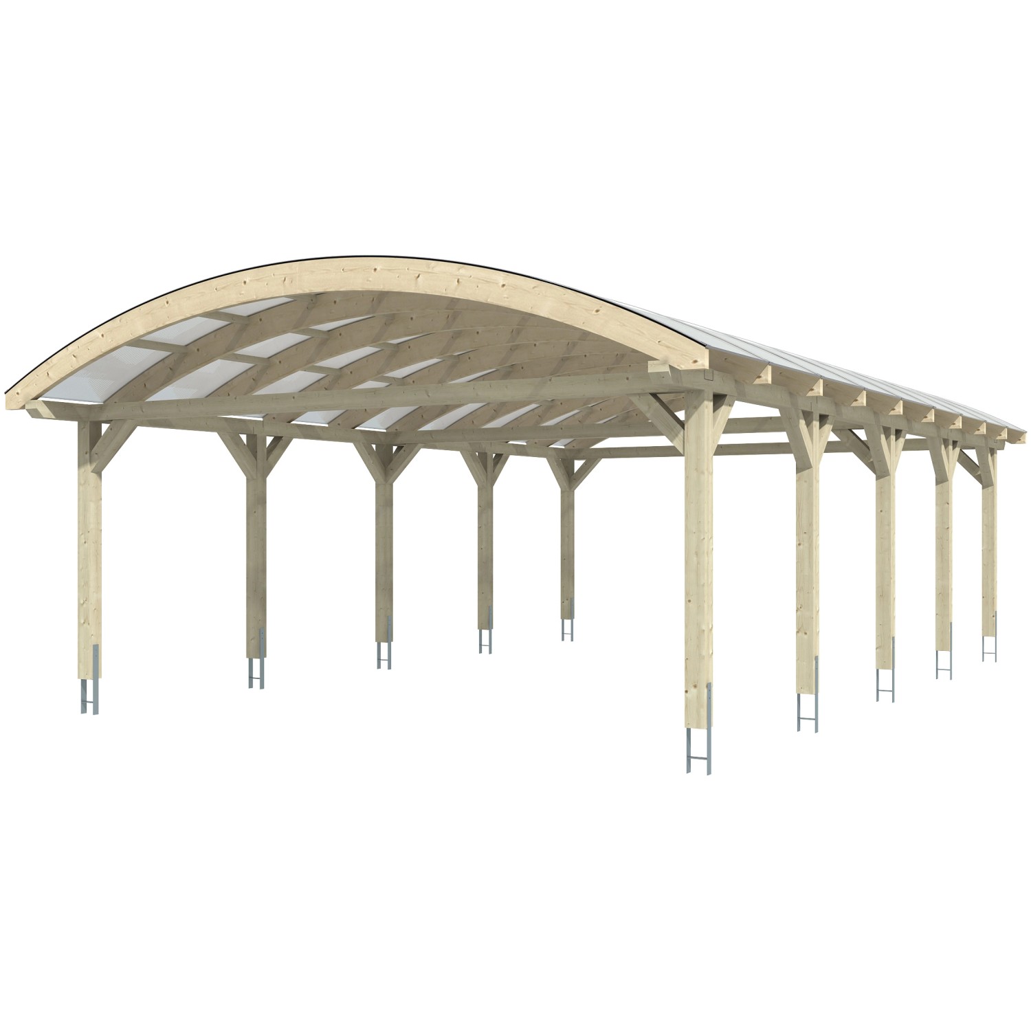 Skan Holz Bogendach-Carport Franken Nussbaum 635 x 969 cm günstig online kaufen