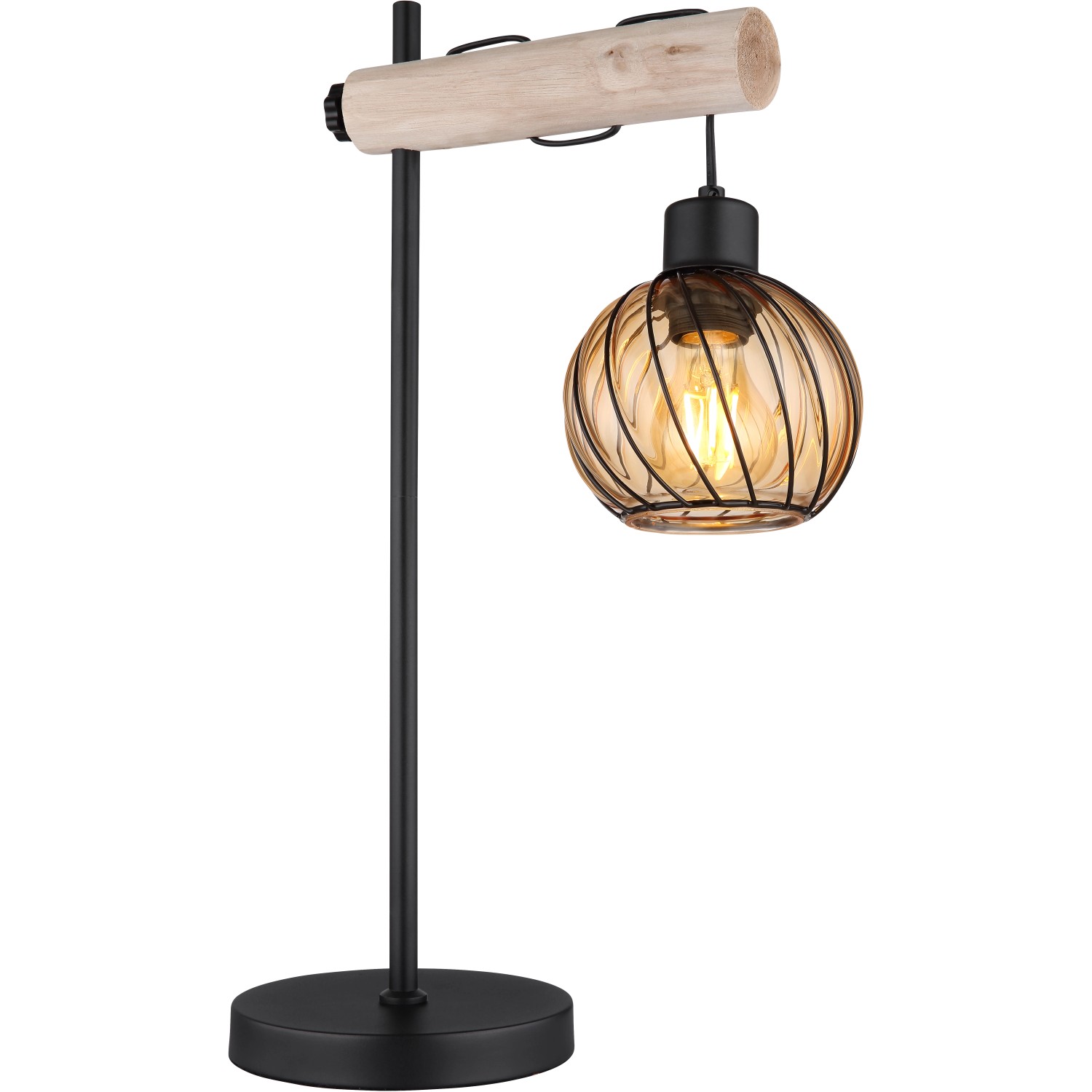 Globo Tischlampe Paulo 1-flammig Schwarz matt 330 x 180 x 550 mm
