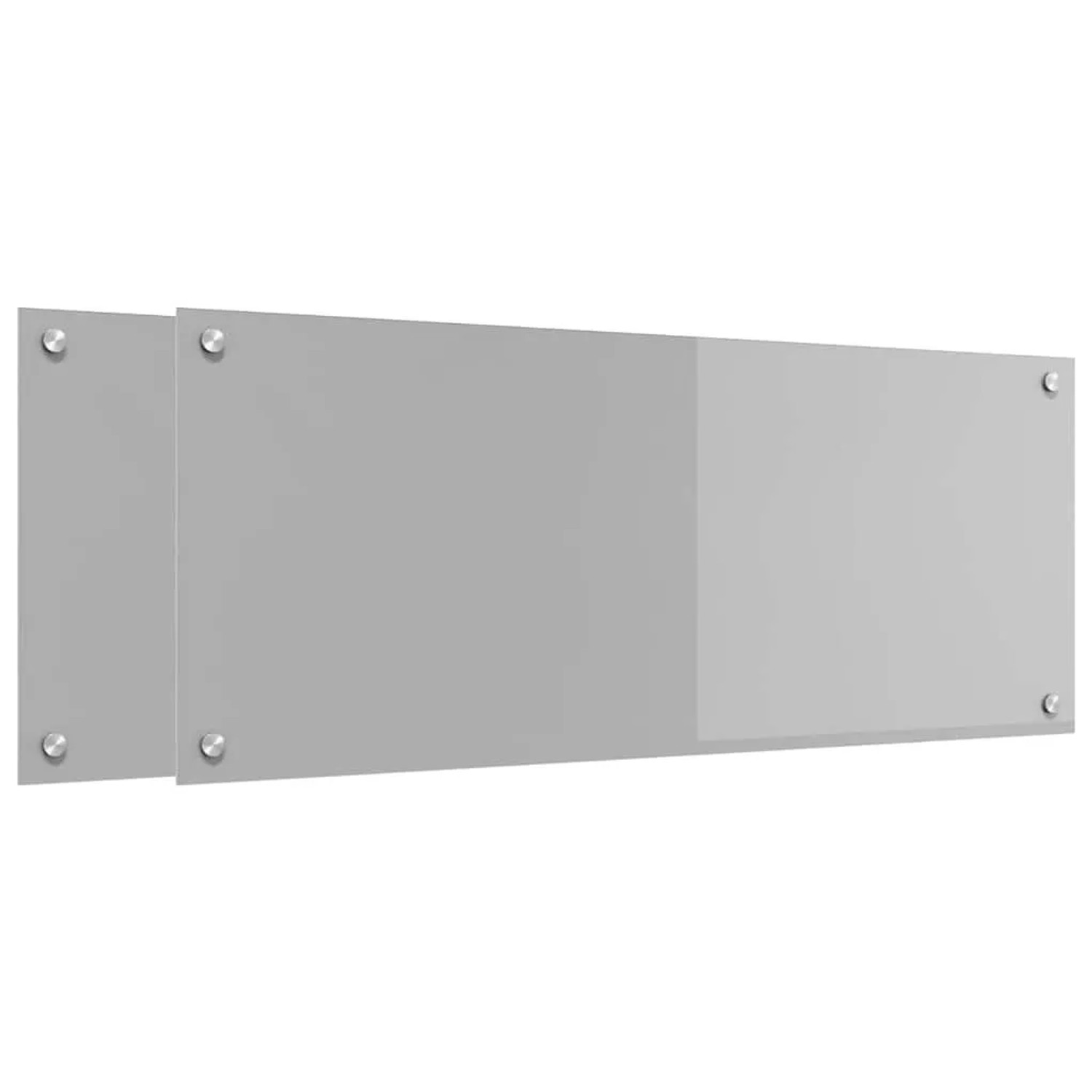 vidaXL Küchenrückwand 2 pcs Hellgrau 100 x 40 cm Gehärtetes Glas 3415455