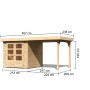 Karibu Express Gartenhaus Speedy A Set Naturbelassen 433 cm x 217 cm Anbaudach_22