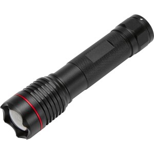 Schwarze LED-Stabtaschenlampe Power Line mit robustem Metallgehäuse.