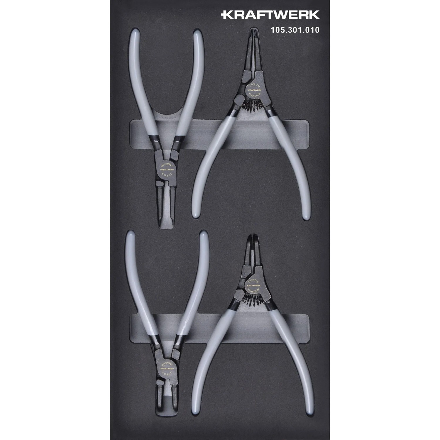 Kraftwerk Werkzeugset Sicherungsringzangen 20x40 4-tlg.