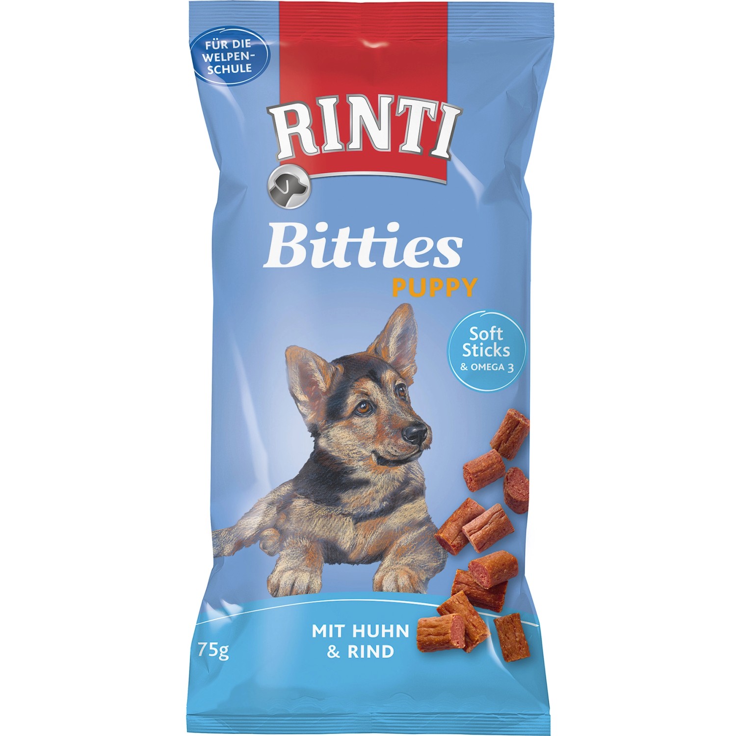 Rinti Hunde-Natursnacks Bitties Puppy Huhn und Rind 75 g