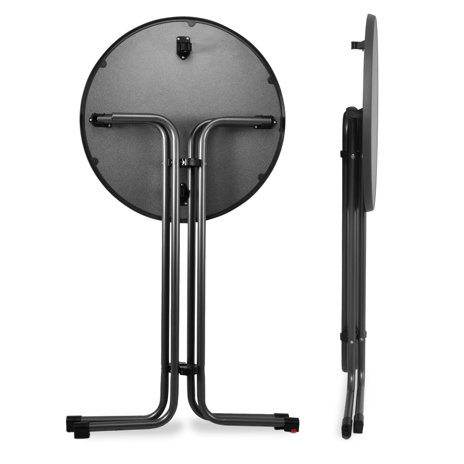 Beautissu Sylt Stehtisch, Ø 70 cm, Grau, klappbar für Indoor & Outdoor.