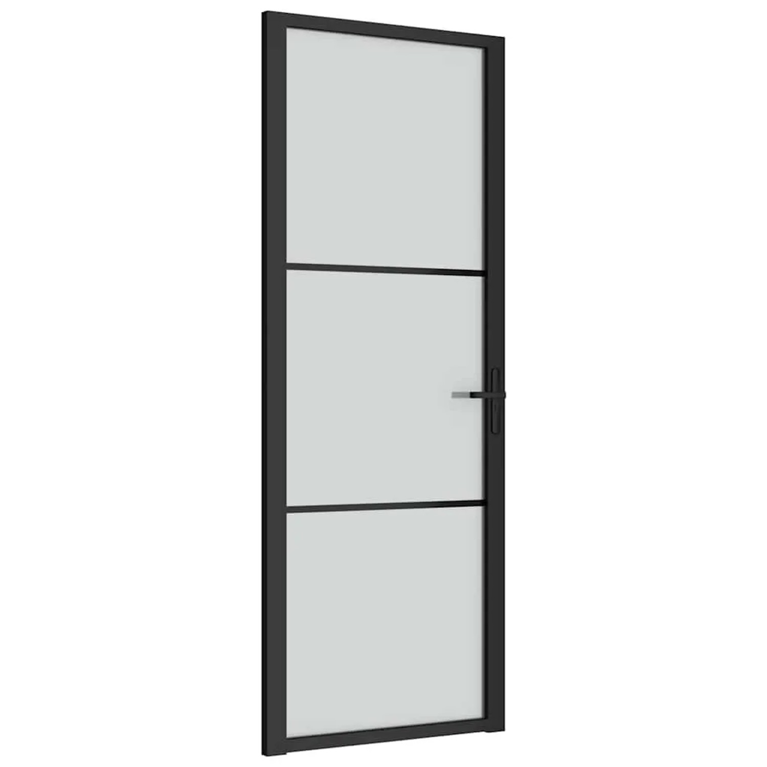 vidaXL Innentür 76x201,5 cm Schwarz Mattglas und Aluminium 350552