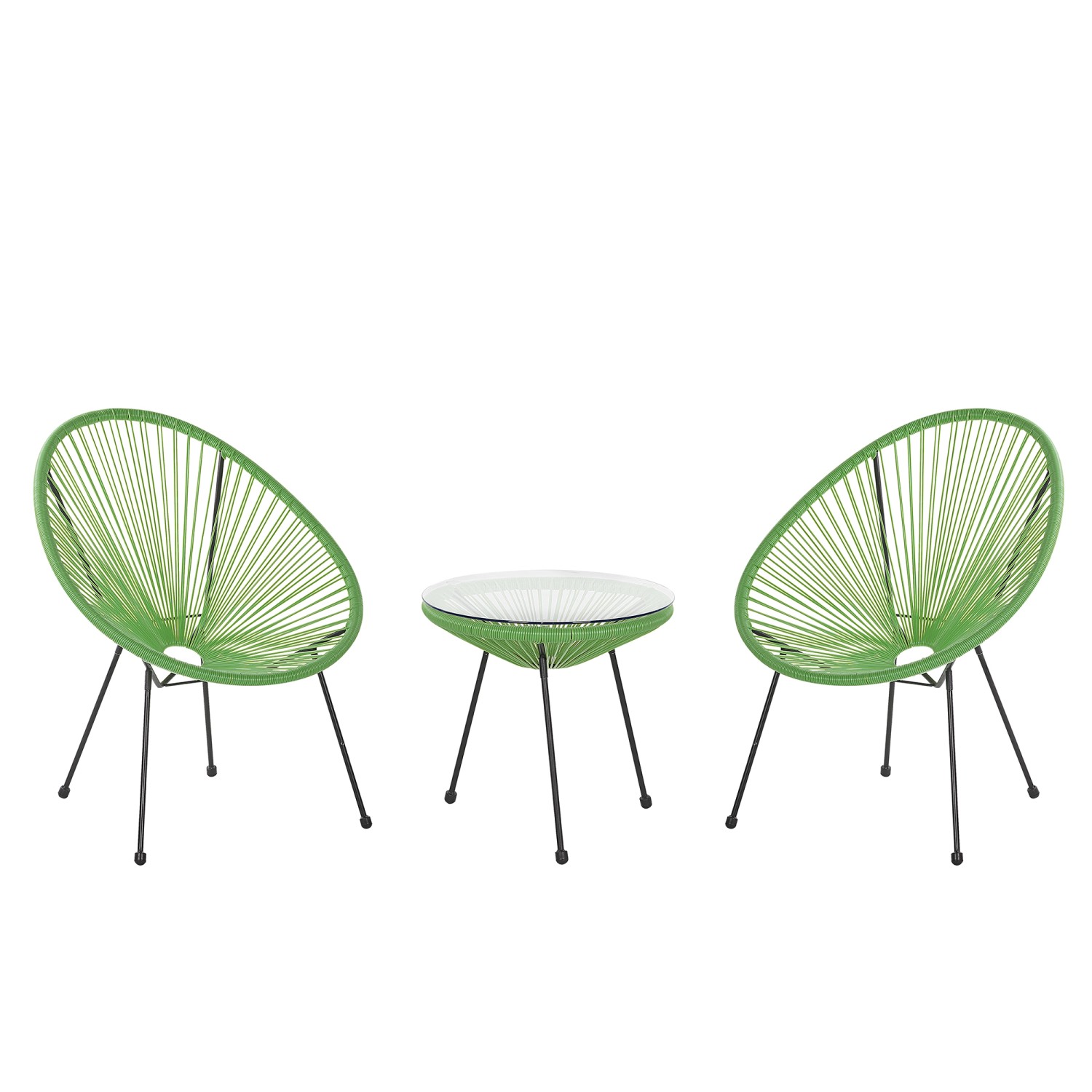 Thumbnail - Beliani Bistro Set ACAPULCO II Grün Schwarz 90x70x87