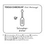 Werkzeug-Checkliste für baliv WC-Sitz Montage: Schraubendreher-Symbol mit Haken, zeigt benötigtes Werkzeug.