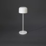 Weiße Konstsmide LED Tischleuchte Lille, 36 cm hoch, für Innen- und Außenbereich.