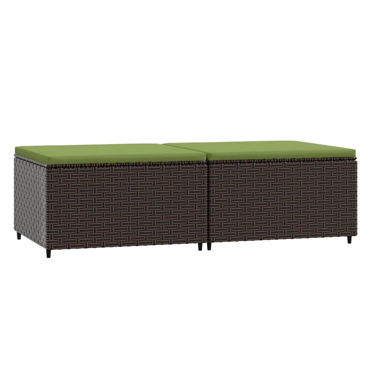 VidaXL Gartenhocker mit Kissen 2 Stk. Braun Poly Rattan 1 günstig online kaufen